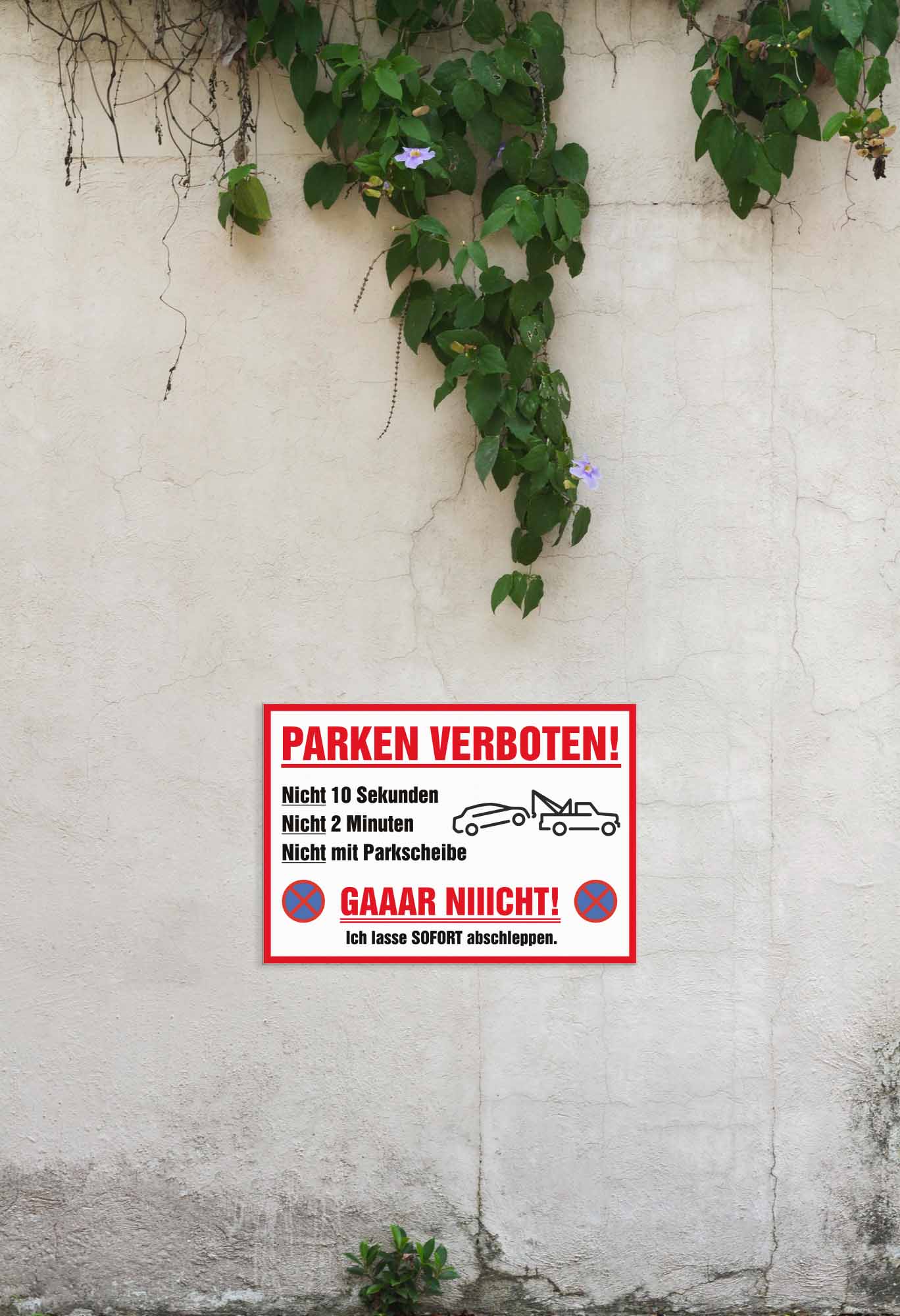 Halteverbotsschild | "Parken verboten" mit ANTI-GRAFFITI-LACK - AC Designs