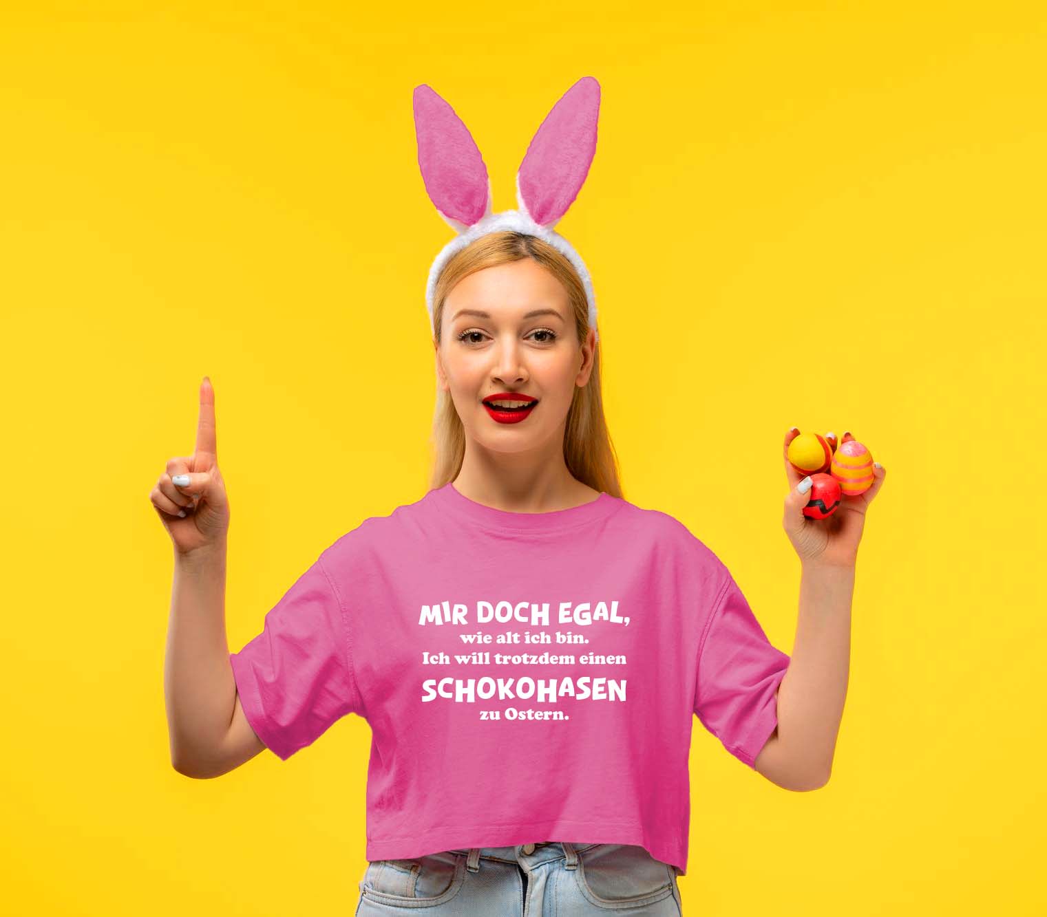 Schokohasen Spruch SVG | Mir doch egal wie alt ich bin Plotterdatei | Lustige Oster Datei | Cricut Silhouette SVG PDF JPG | Download