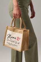 Jute-Tasche mit Spruch für Mama – Du machst die Welt ein bisschen schöner – Nachhaltig & persönlich - AC Designs