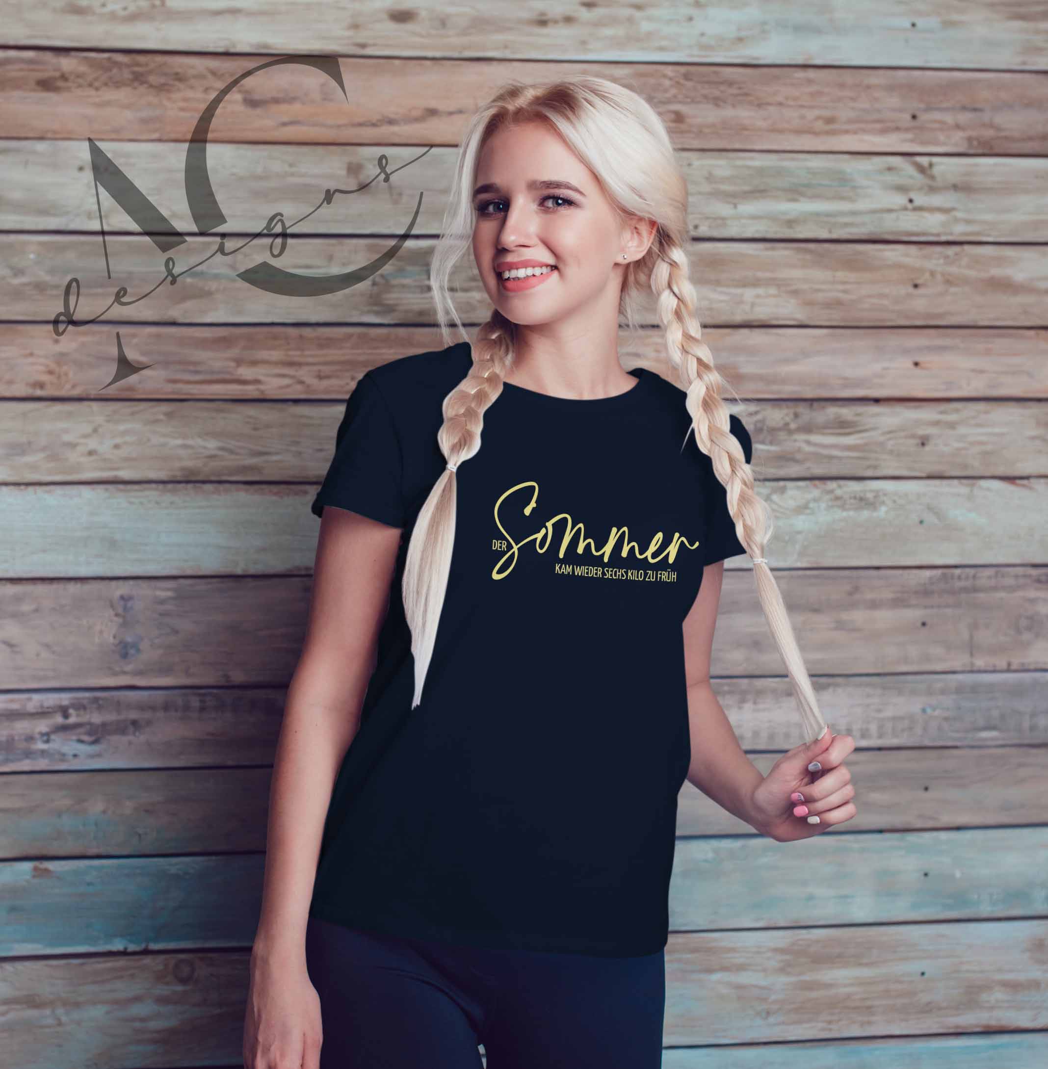 Bügelmotiv - DER SOMMER KAM WIEDER SECHS KILO ZU FRÜH - AC Designs