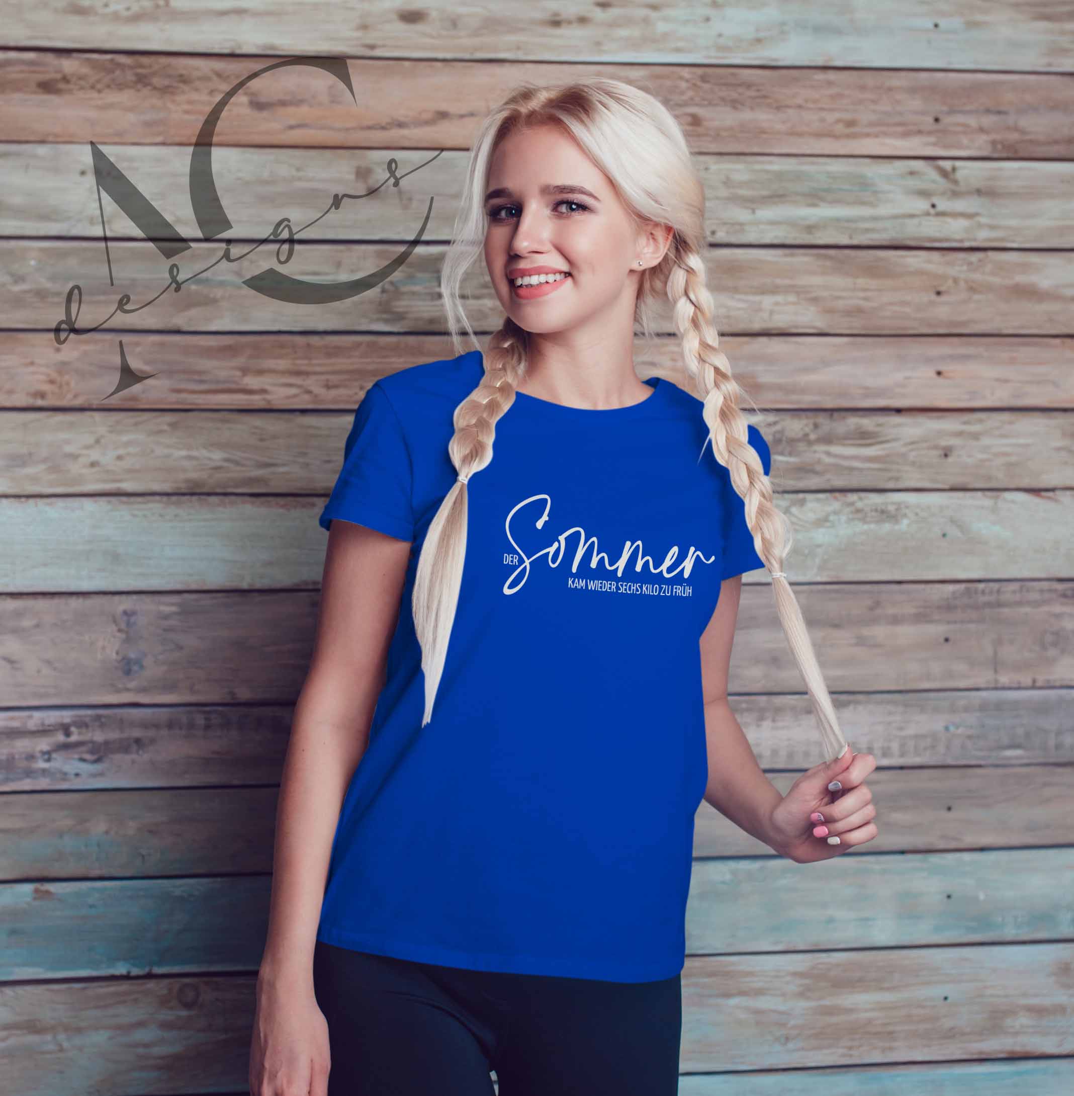 Bügelmotiv - DER SOMMER KAM WIEDER SECHS KILO ZU FRÜH - AC Designs