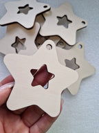 Holzanhänger „Stern“ – 8x8 cm, lasergeschnitten, Sperrholz
