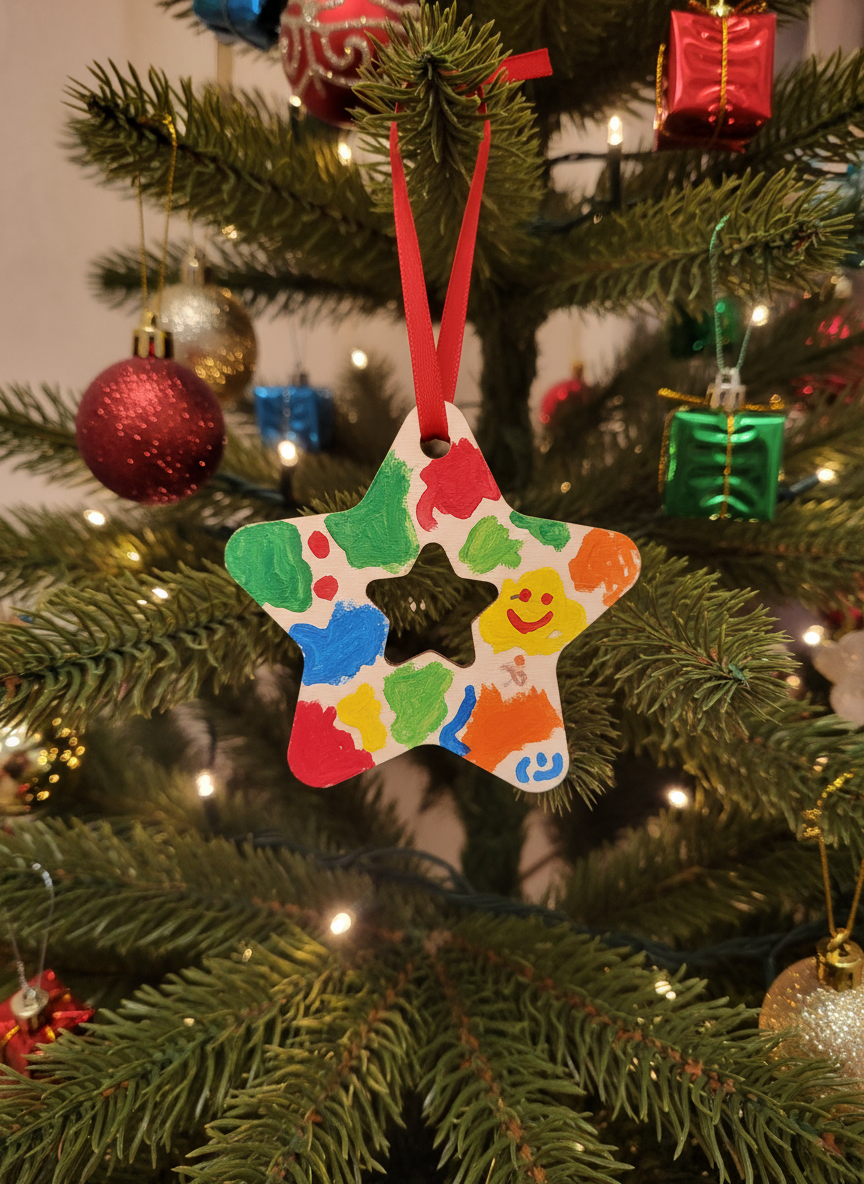 Holzanhänger „Stern“ – 8x8 cm, lasergeschnitten, Sperrholz