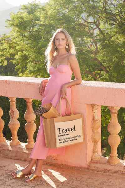 Jutetasche 'TRAVEL' - Naturfarbener Reisebegleiter (21L) - Robust & stylisch