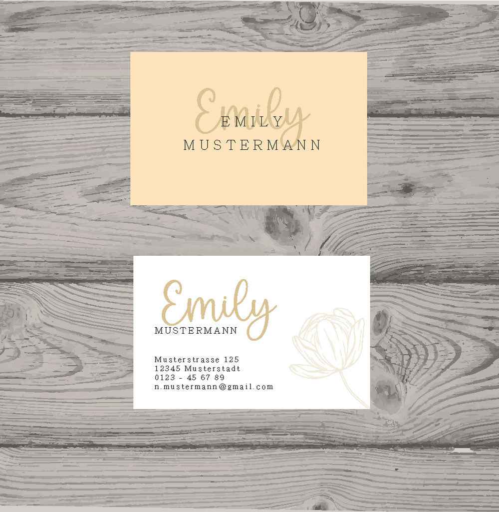 Personalisierte Visitenkarten Blumen Design | 85x55 mm