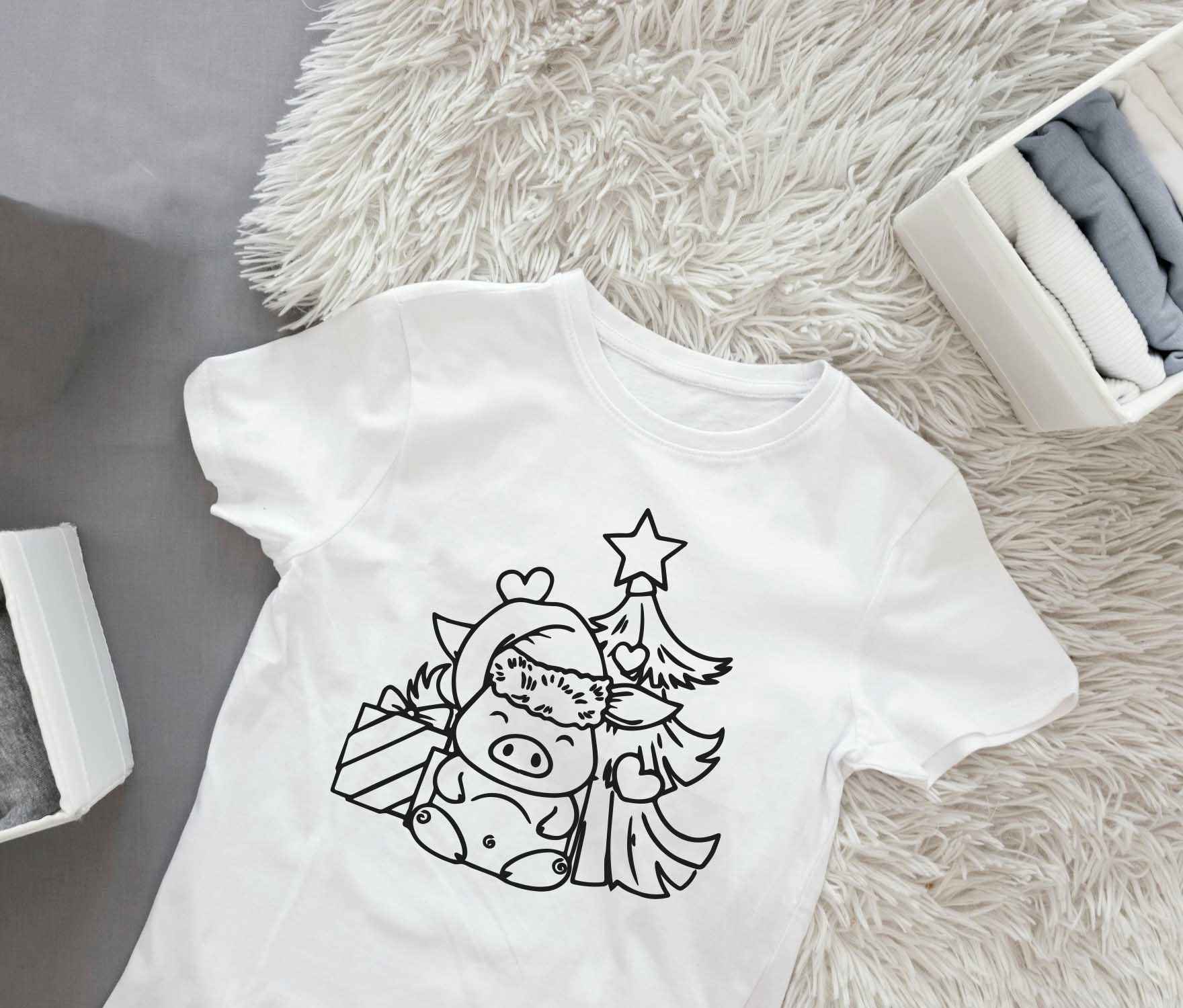 Ausmalbügelmotiv - WEIHNACHTSSCHWEINCHEN