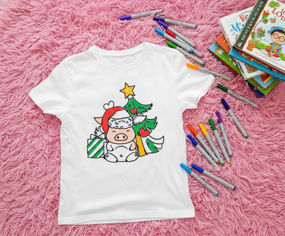 Ausmalbügelmotiv - WEIHNACHTSSCHWEINCHEN