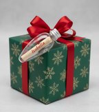 Set aus 2 befüllbaren Weihnachtsanhängern – personalisierbar, klar mit Schneeflocken, 8 cm, mit Drehverschluss – für Geldgeschenke, Botschaften & Süßes