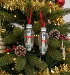 Set aus 2 befüllbaren Weihnachtsanhängern – personalisierbar, klar mit Schneeflocken, 8 cm, mit Drehverschluss – für Geldgeschenke, Botschaften & Süßes