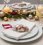 Set aus 2 befüllbaren Weihnachtsanhängern – personalisierbar, klar mit Schneeflocken, 8 cm, mit Drehverschluss – für Geldgeschenke, Botschaften & Süßes