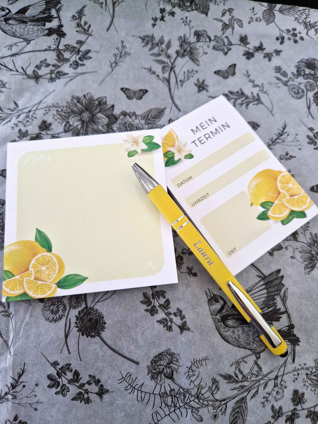 Frischer Zitronen-Twist - Dein Notiz- & Termin-Bundle mit Kugelschreiber