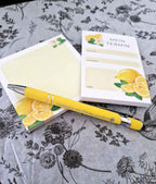 Frischer Zitronen-Twist - Dein Notiz- & Termin-Bundle mit Kugelschreiber