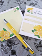 Frischer Zitronen-Twist - Dein Notiz- & Termin-Bundle mit Kugelschreiber