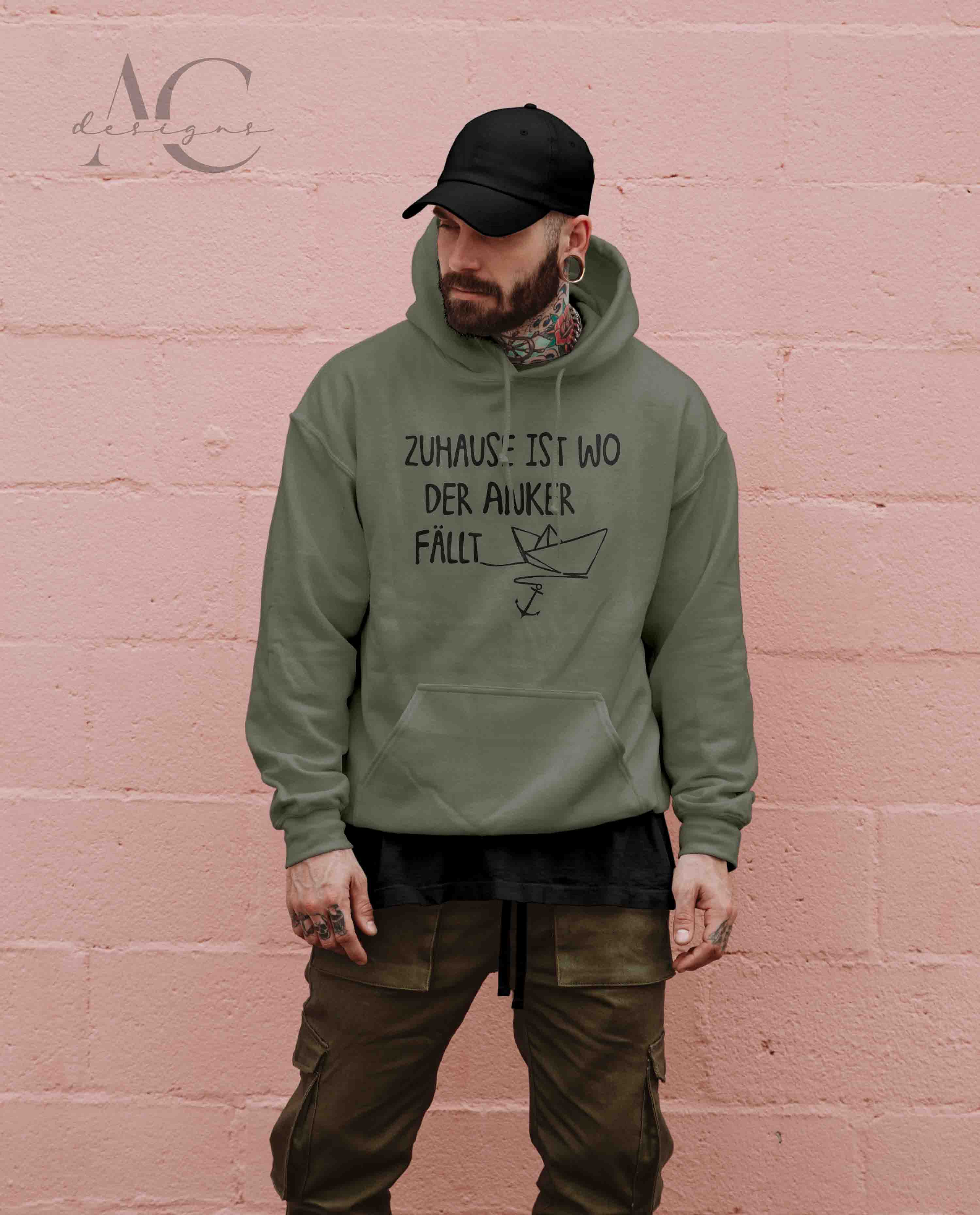 Bügelmotiv ZUHAUSE IST WO DER ANKER FÄLLT - AC Designs