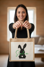 Jutetasche klein - HASE und NAME (personalisiert)