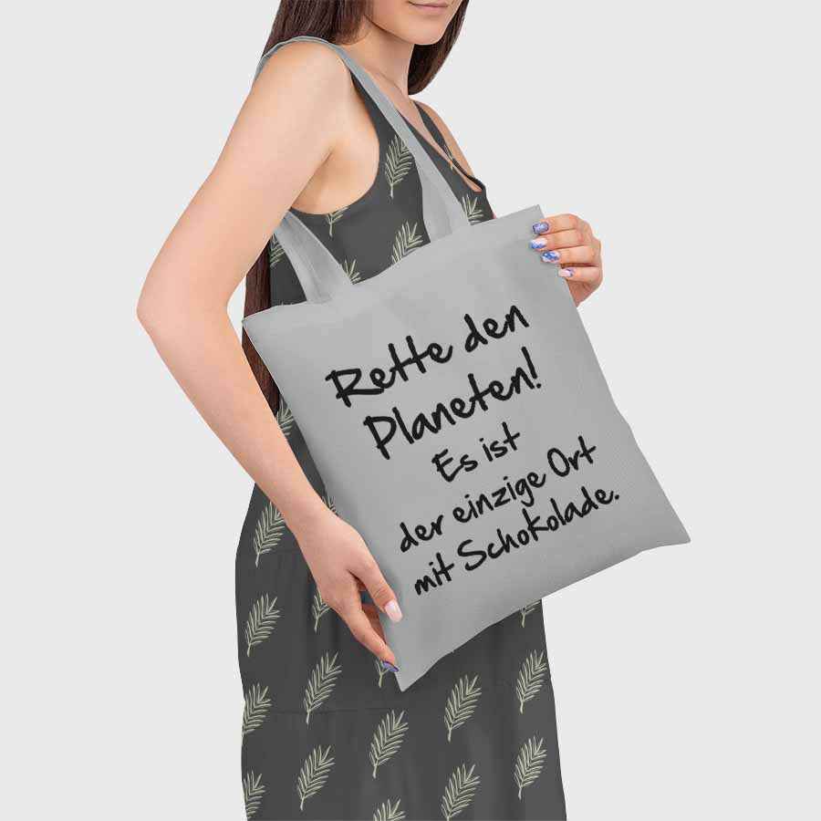 Baumwolltasche bedruckt - RETTE DEN PLANETEN - AC Designs