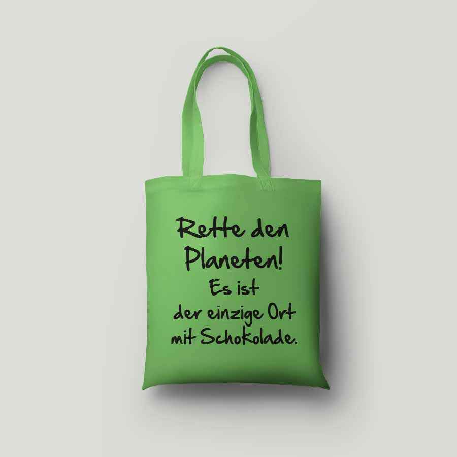 Baumwolltasche bedruckt - RETTE DEN PLANETEN - AC Designs