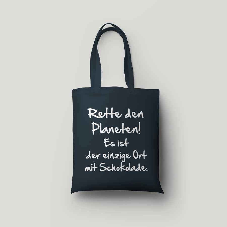 Baumwolltasche bedruckt - RETTE DEN PLANETEN - AC Designs