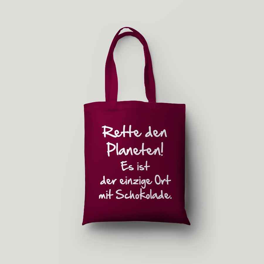 Baumwolltasche bedruckt - RETTE DEN PLANETEN - AC Designs