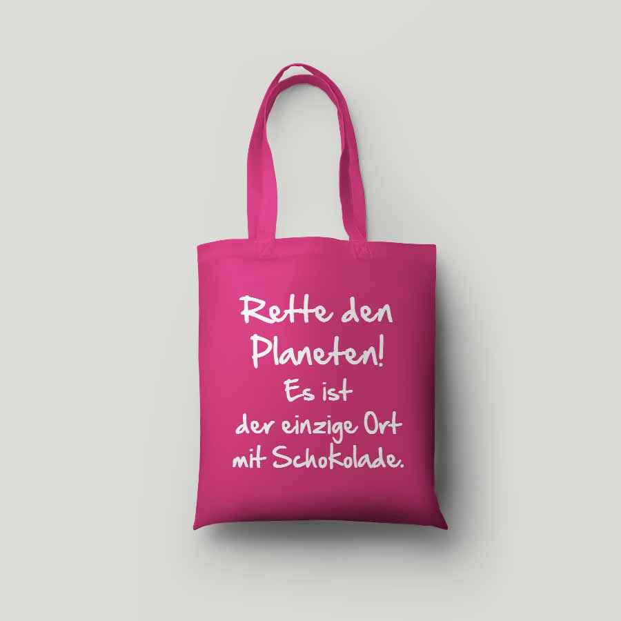 Baumwolltasche bedruckt - RETTE DEN PLANETEN - AC Designs