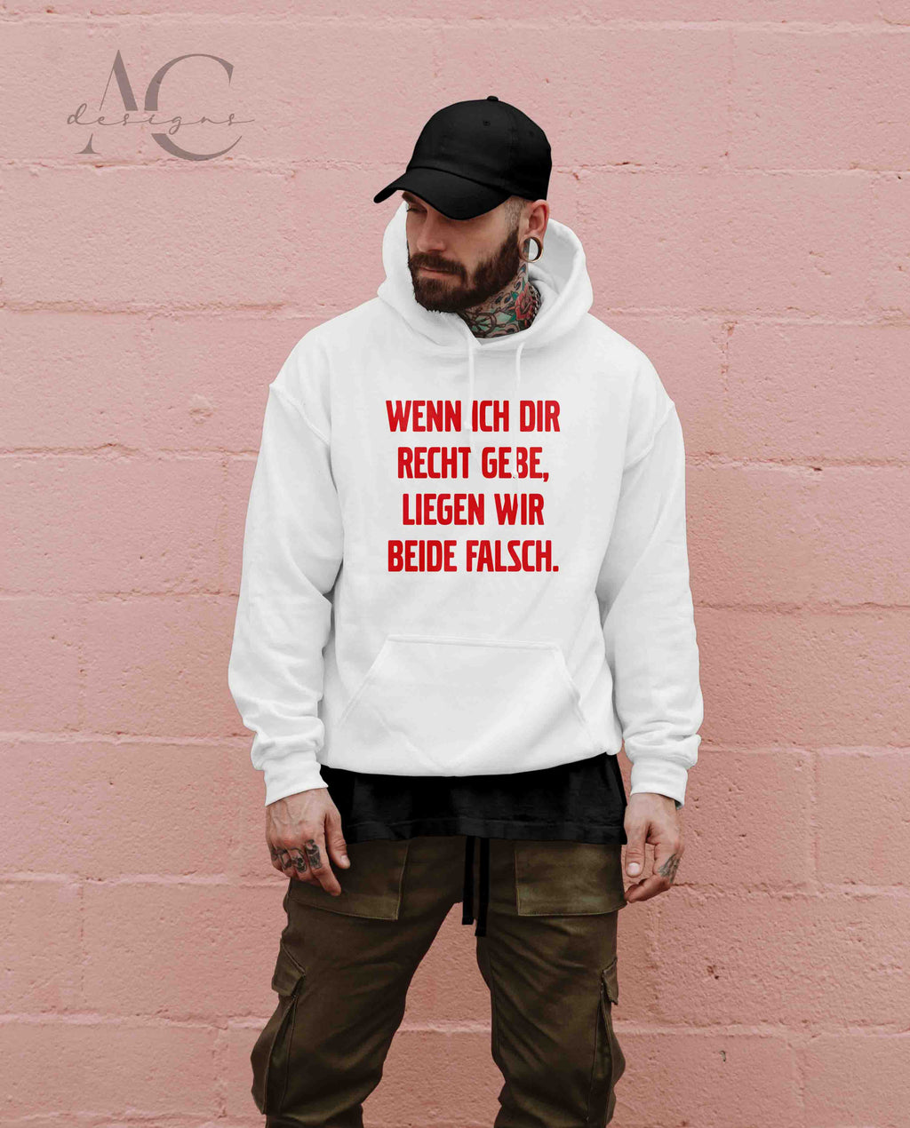 Bügelmotiv - WENN ICH DIR RECHT GEBE, LIEGEN WIR BEIDE FALSCH - AC Designs