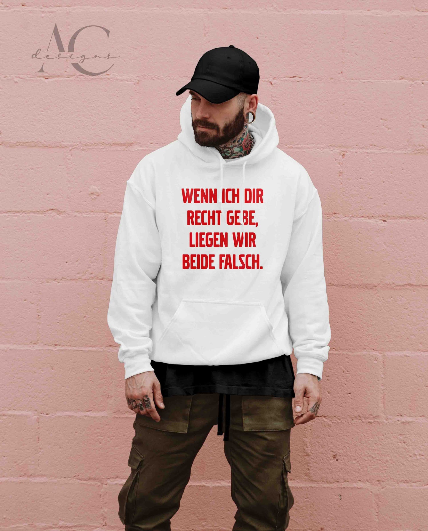 Bügelmotiv - WENN ICH DIR RECHT GEBE, LIEGEN WIR BEIDE FALSCH
