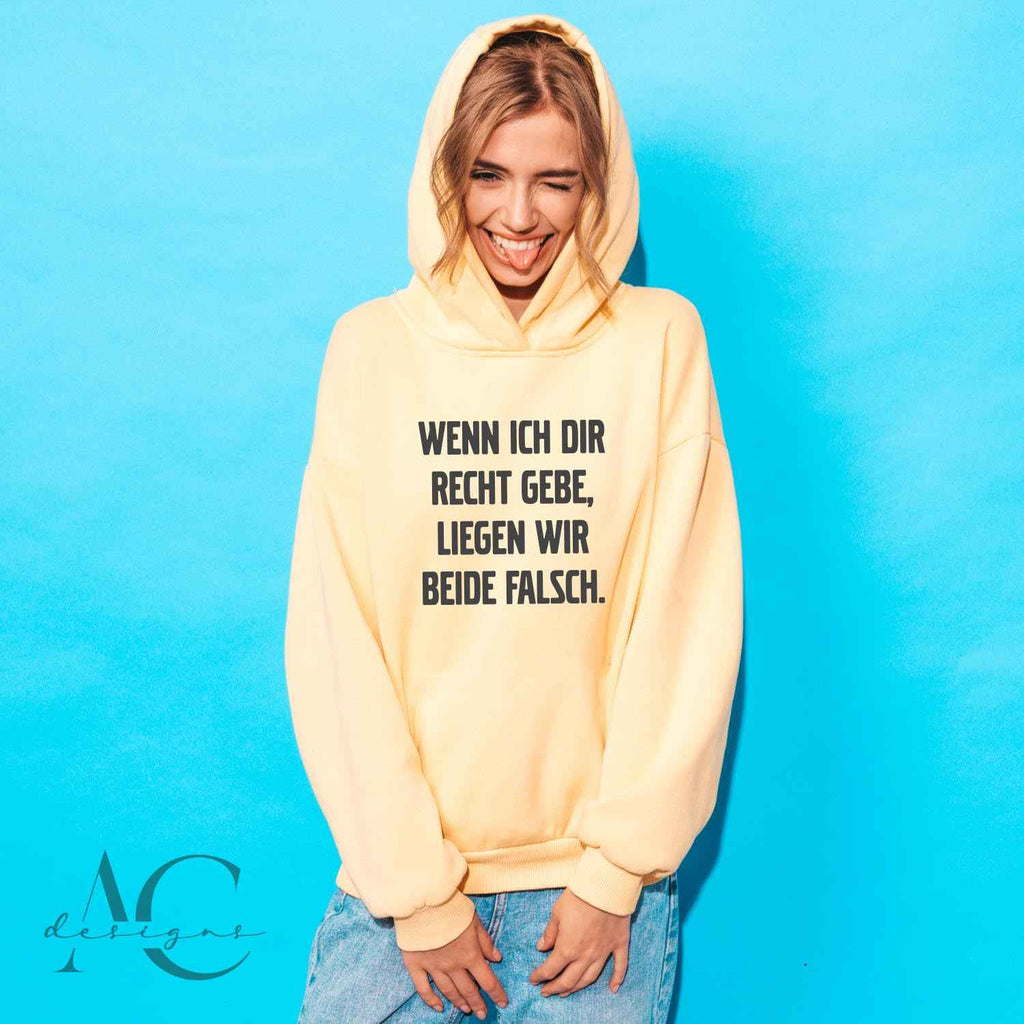 Bügelmotiv - WENN ICH DIR RECHT GEBE, LIEGEN WIR BEIDE FALSCH