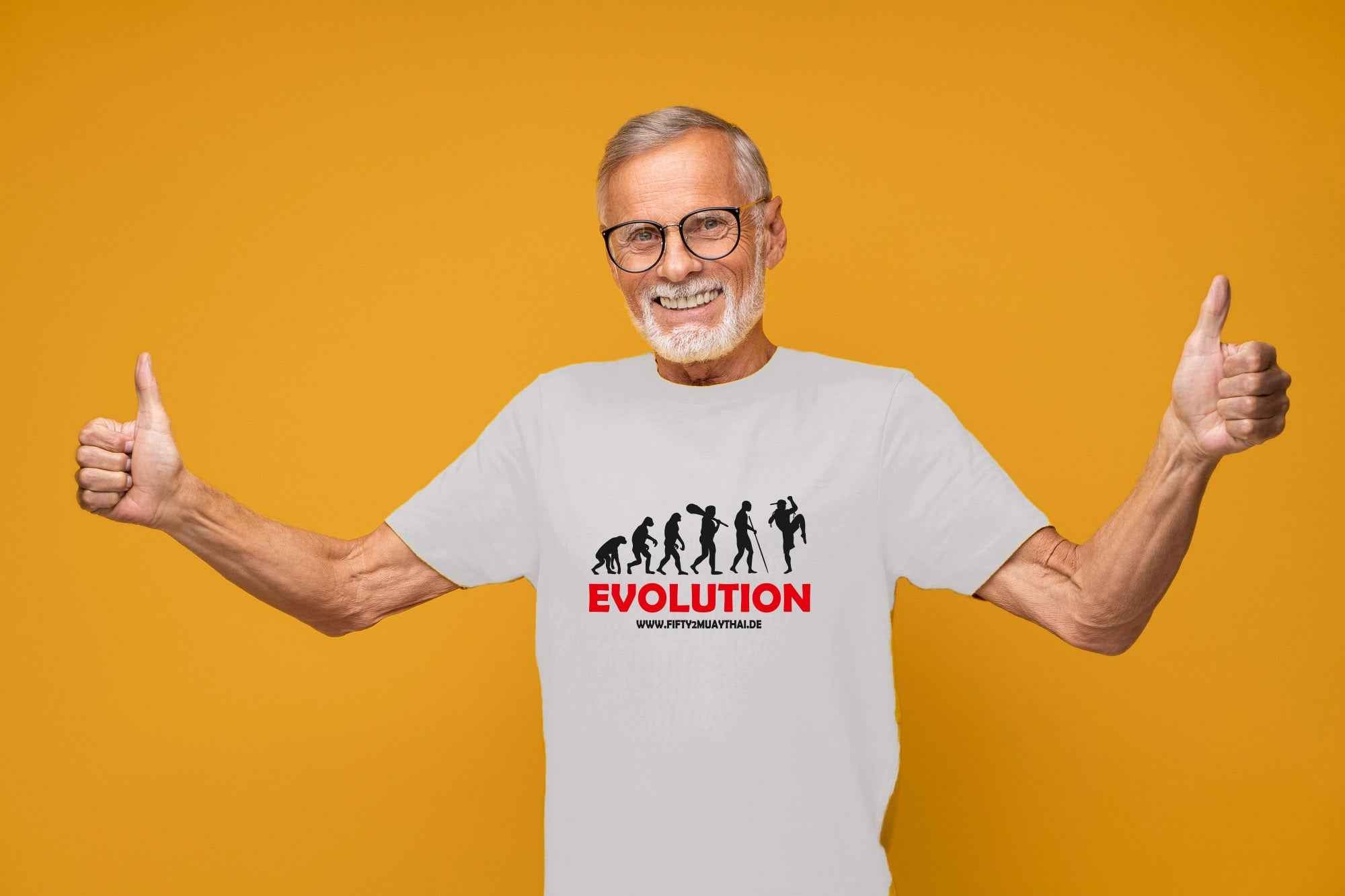B&C T-Shirt mit Brustaufdruck "Evolution"