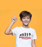 Kids´ T-Shirt mit Brustaufdruck "Evolution"