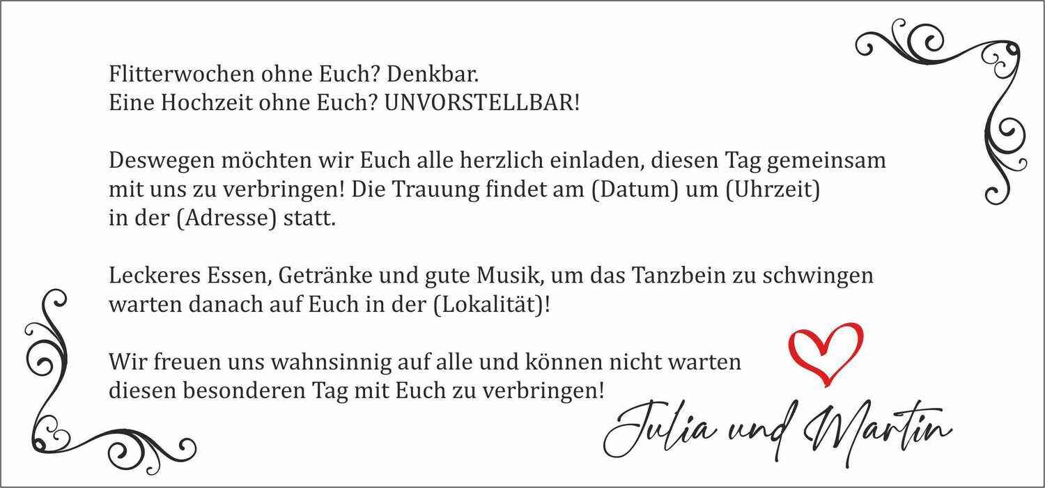 Hochzeitseinladungskarte - WIR HEIRATEN