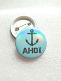 Ansteck-Button "Reiselust" – 4 maritime Motive | 44 mm | Sicherheitsnadel | Individuell oder als Set