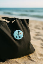 Ansteck-Button "Reiselust" – 4 maritime Motive | 44 mm | Sicherheitsnadel | Individuell oder als Set