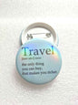 Ansteck-Button "Reiselust" – 4 maritime Motive | 44 mm | Sicherheitsnadel | Individuell oder als Set