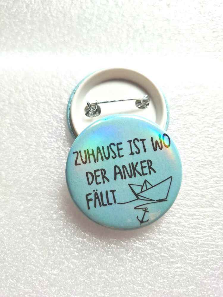 Ansteck-Button "Reiselust" – 4 maritime Motive | 44 mm | Sicherheitsnadel | Individuell oder als Set