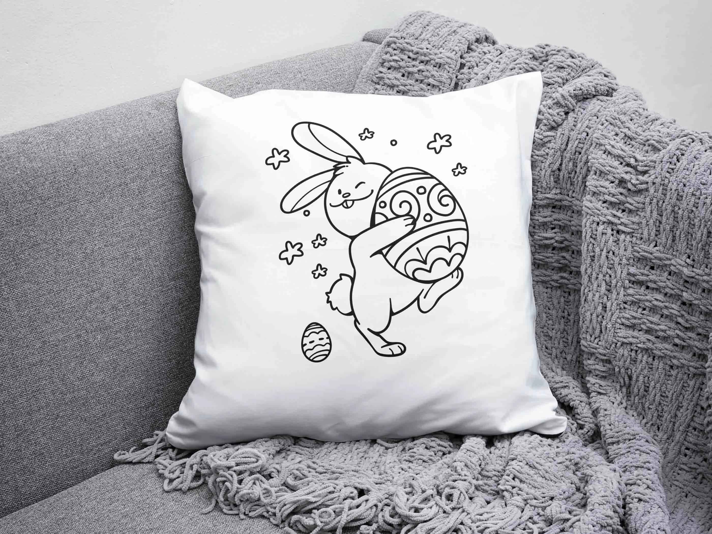 Ausmalbügelmotiv - OSTERHASE MIT EI