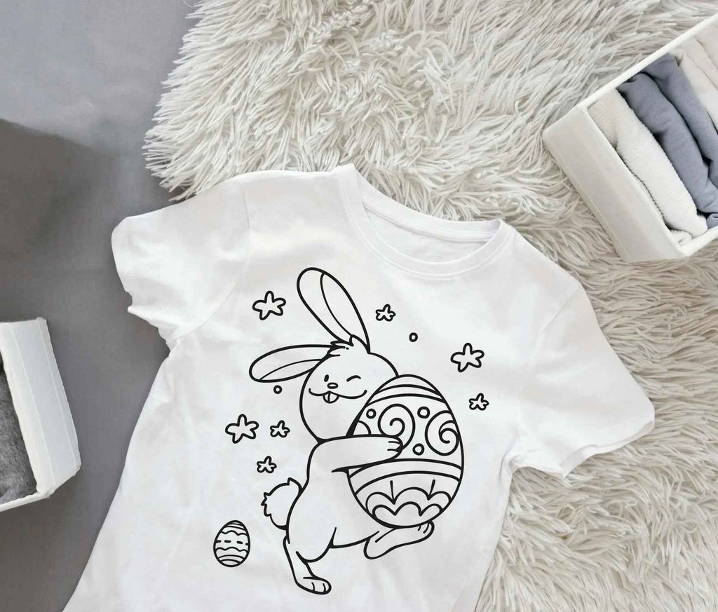 Ausmalbügelmotiv - OSTERHASE MIT EI