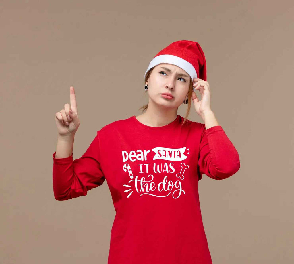 Bügelmotiv - DEAR SANTA IT WAS THE DOG