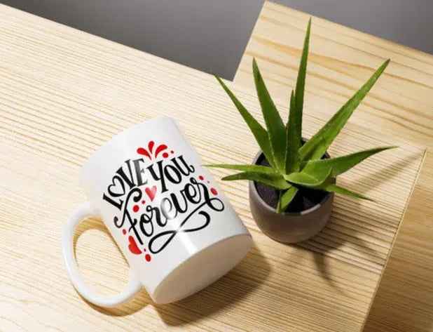 Niedlicher Becher mit Liebesspruch – "LOVE YOU FOREVER" - Perfekt als Geschenk für Verliebte