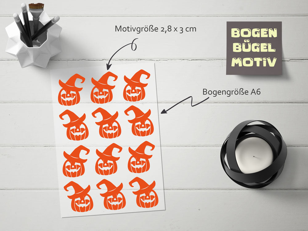 Bügelmotiv Bogen - KÜRBIS - AC Designs