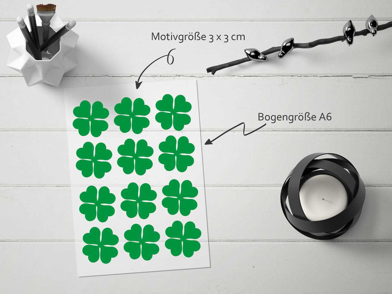 Bügelmotiv Bogen - KLEEBLATT II - AC Designs