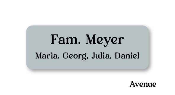 Briefkastenschild mit Gravur – Personalisiertes Namensschild für Familien | 70x25 mm