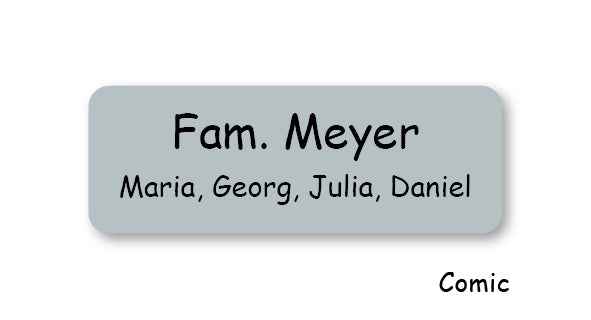 Briefkastenschild mit Gravur – Personalisiertes Namensschild für Familien | 70x25 mm