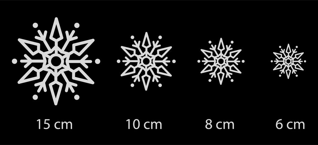 Glasdekor - SCHNEEFLOCKEN Plättchen AC Designs