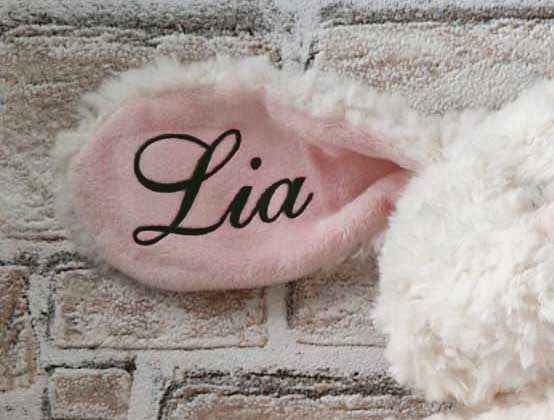 Personalisierter Plüsch Hase Rosa mit Namen & Geburtsdatum