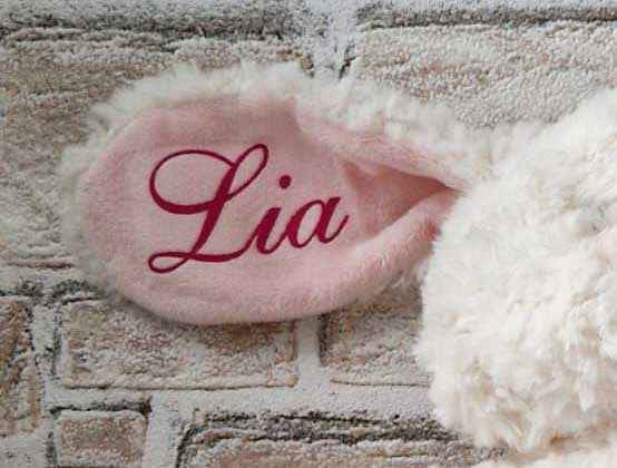 Personalisierter Plüsch Hase Rosa mit Namen & Geburtsdatum