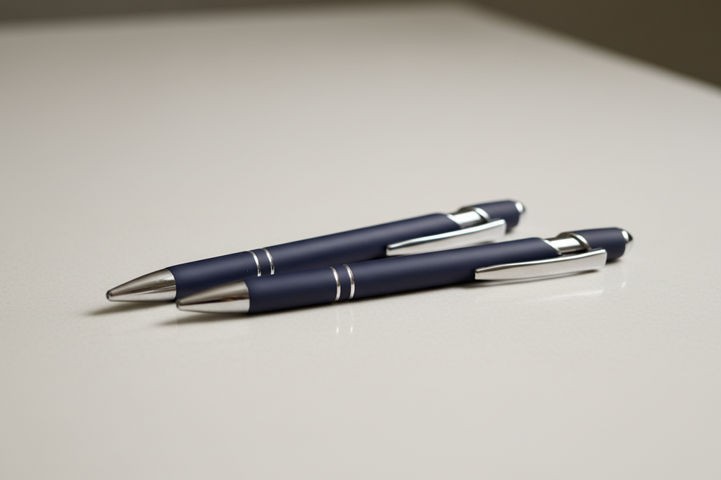Eleganter Metall-Kugelschreiber in Navy mit personalisierter Lasergravur