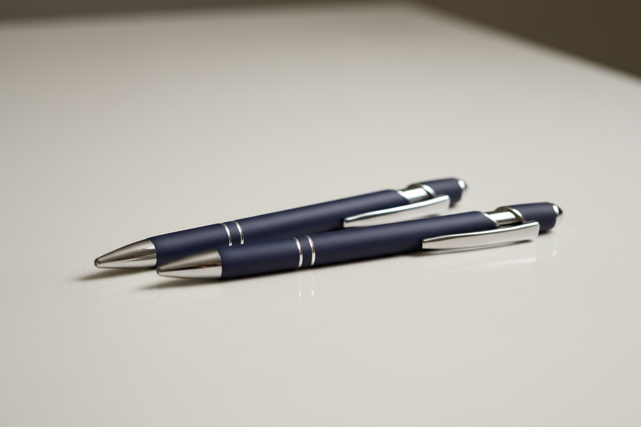 Eleganter Metall-Kugelschreiber in Navy mit personalisierter Lasergravur