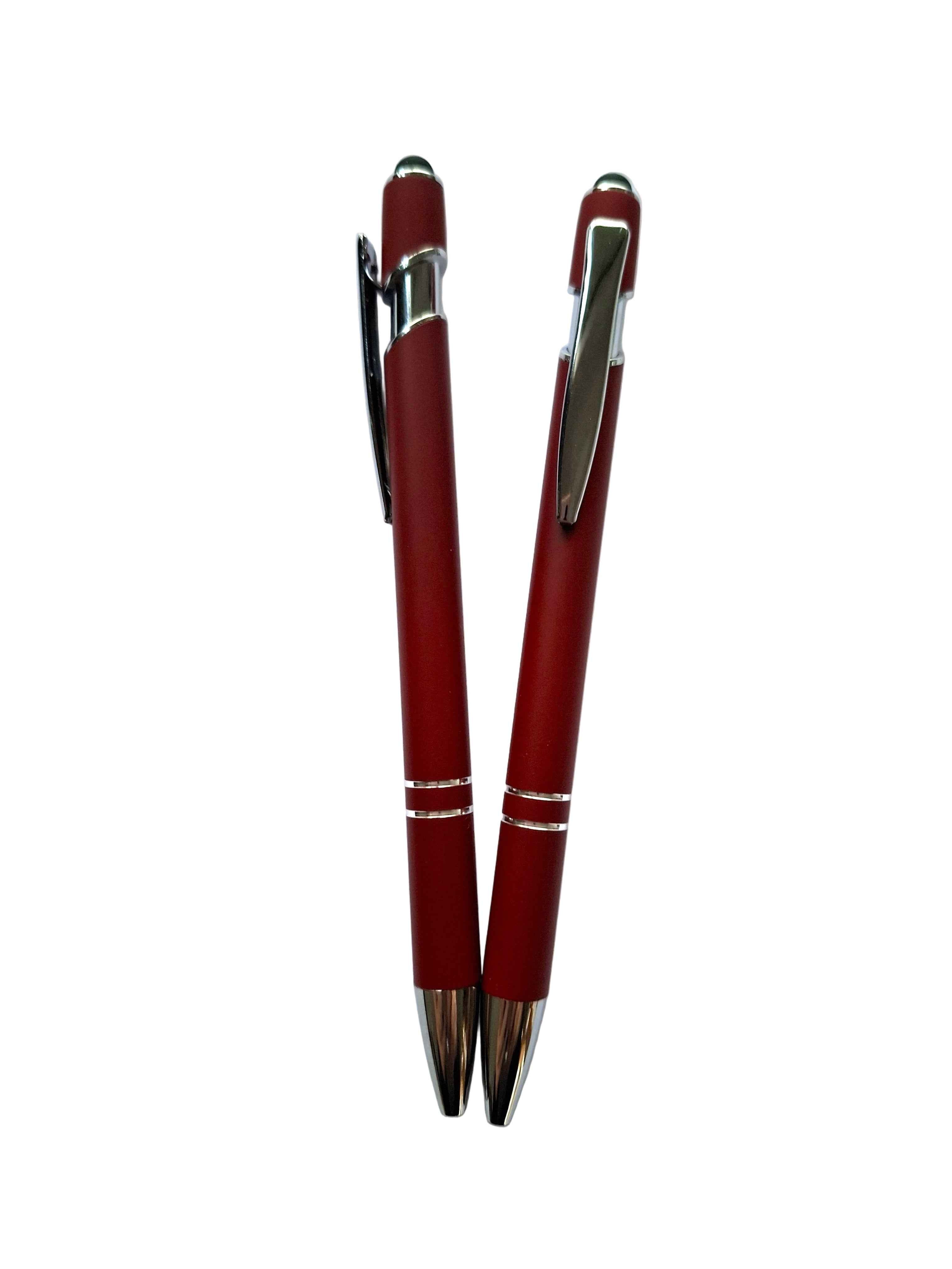 Eleganter Metall-Kugelschreiber in Bordeaux mit personalisierter Lasergravur
