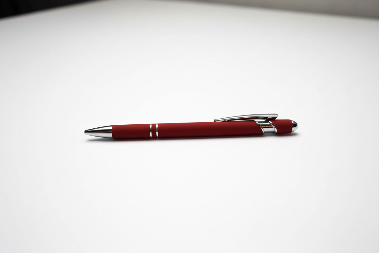 Eleganter Metall-Kugelschreiber in Bordeaux mit personalisierter Lasergravur
