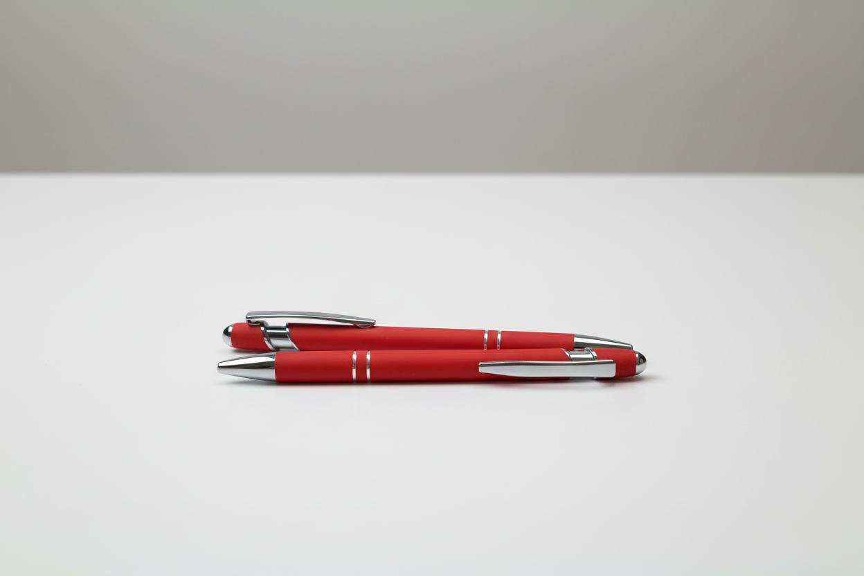 Eleganter Metall-Kugelschreiber in Rot mit personalisierter Lasergravur